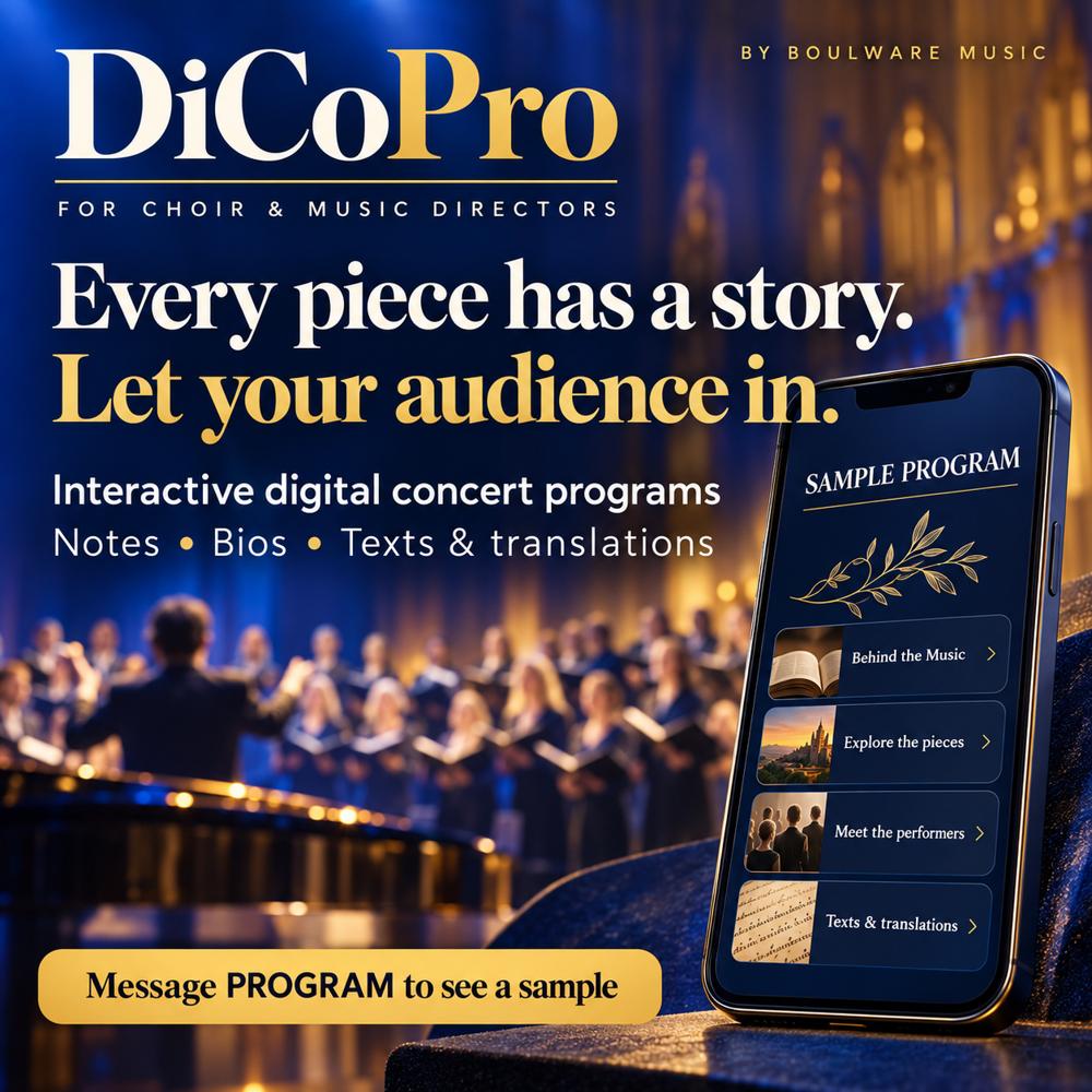Illustration of a DiCoPro concert program on a smartphone