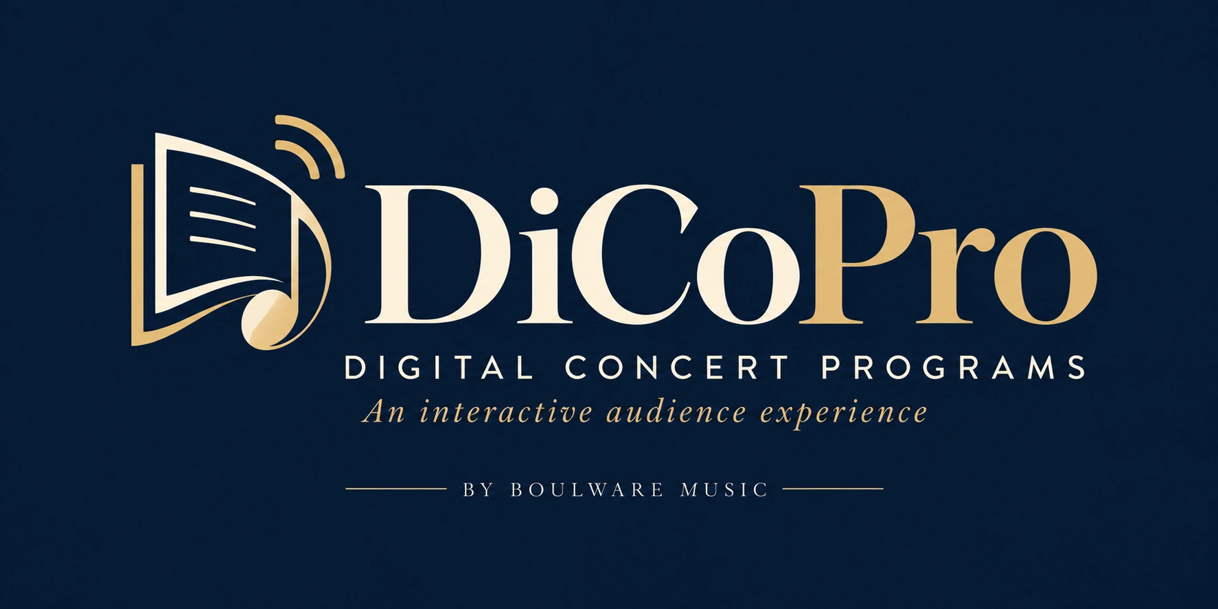 DiCoPro — Digital Concert Programs. An interactive audience experience. By Boulware Music.